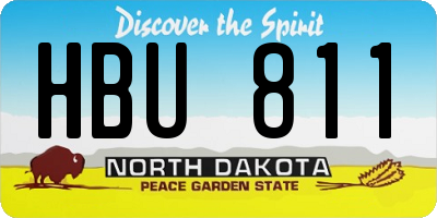 ND license plate HBU811