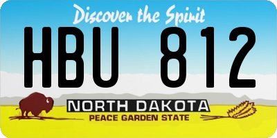 ND license plate HBU812