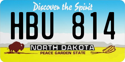 ND license plate HBU814