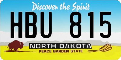 ND license plate HBU815