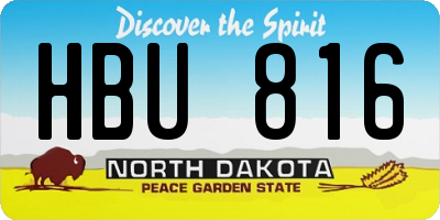 ND license plate HBU816