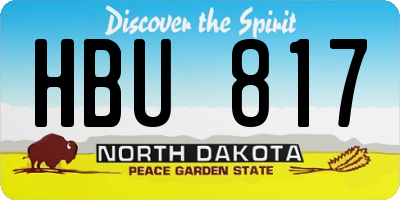 ND license plate HBU817