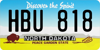 ND license plate HBU818