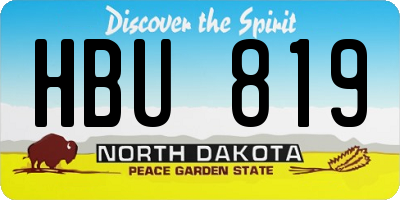 ND license plate HBU819