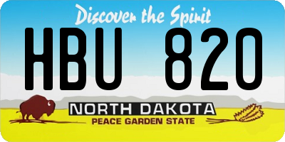 ND license plate HBU820