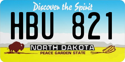 ND license plate HBU821