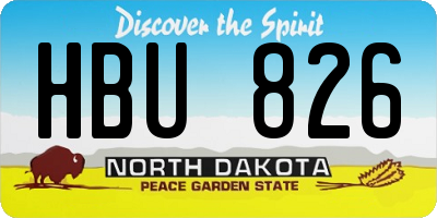 ND license plate HBU826