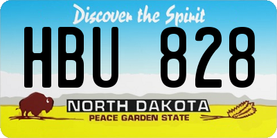 ND license plate HBU828