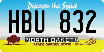 ND license plate HBU832