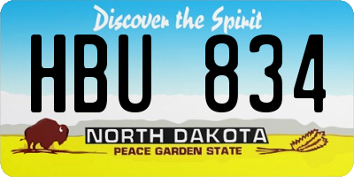 ND license plate HBU834