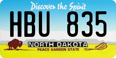 ND license plate HBU835