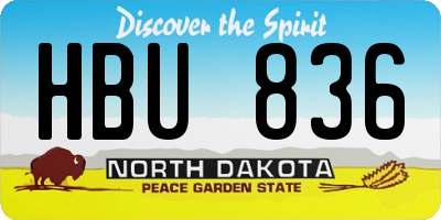 ND license plate HBU836