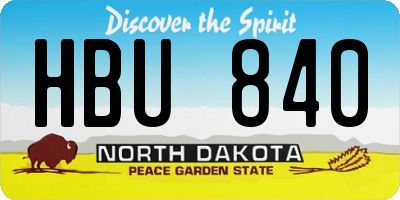 ND license plate HBU840