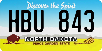 ND license plate HBU843