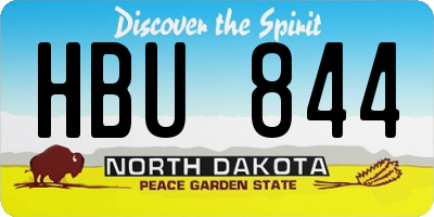 ND license plate HBU844