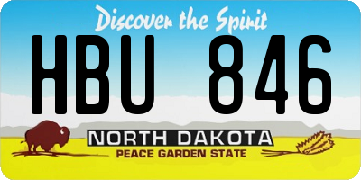 ND license plate HBU846