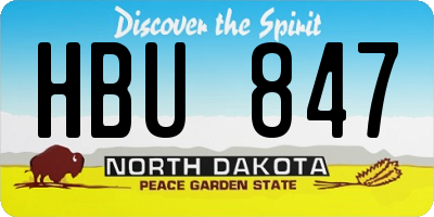 ND license plate HBU847