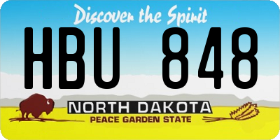 ND license plate HBU848