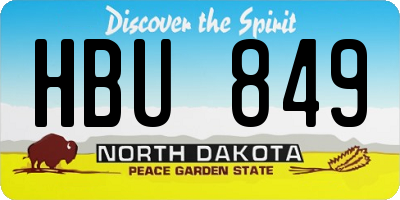 ND license plate HBU849