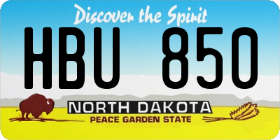 ND license plate HBU850
