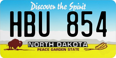 ND license plate HBU854