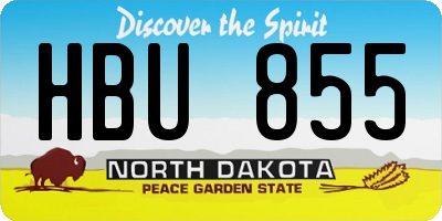 ND license plate HBU855