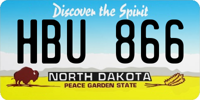 ND license plate HBU866