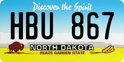 ND license plate HBU867