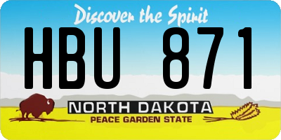 ND license plate HBU871