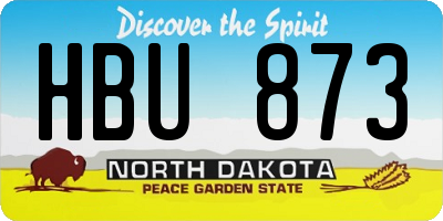 ND license plate HBU873