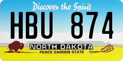 ND license plate HBU874