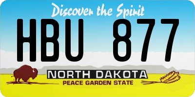 ND license plate HBU877