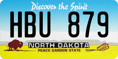 ND license plate HBU879