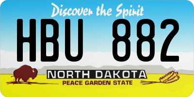 ND license plate HBU882