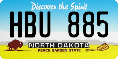 ND license plate HBU885