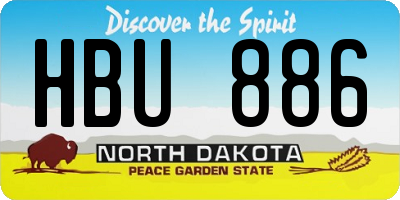 ND license plate HBU886