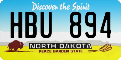 ND license plate HBU894