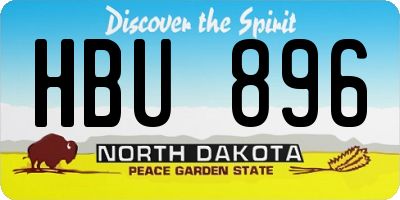 ND license plate HBU896