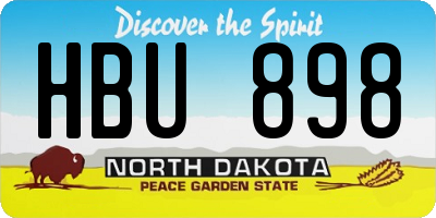 ND license plate HBU898