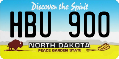 ND license plate HBU900