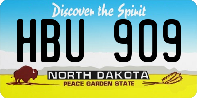 ND license plate HBU909