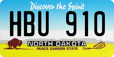 ND license plate HBU910