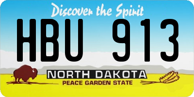 ND license plate HBU913