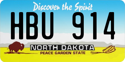 ND license plate HBU914