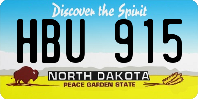 ND license plate HBU915