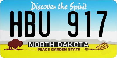 ND license plate HBU917