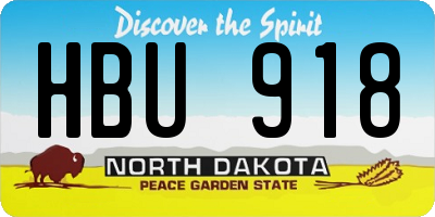 ND license plate HBU918