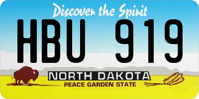 ND license plate HBU919