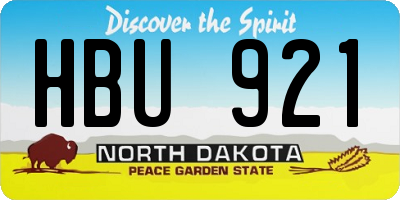 ND license plate HBU921