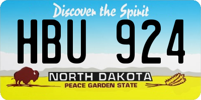 ND license plate HBU924